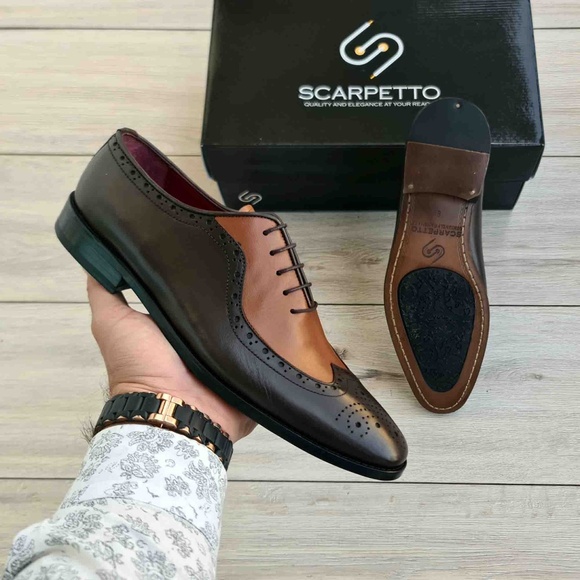 Handmade Leather Spectator Dress Shoe for Men